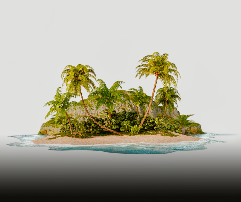 A picture of a tropicsl island