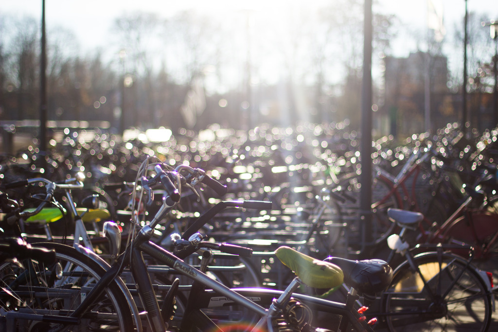 Fietsen op de campus