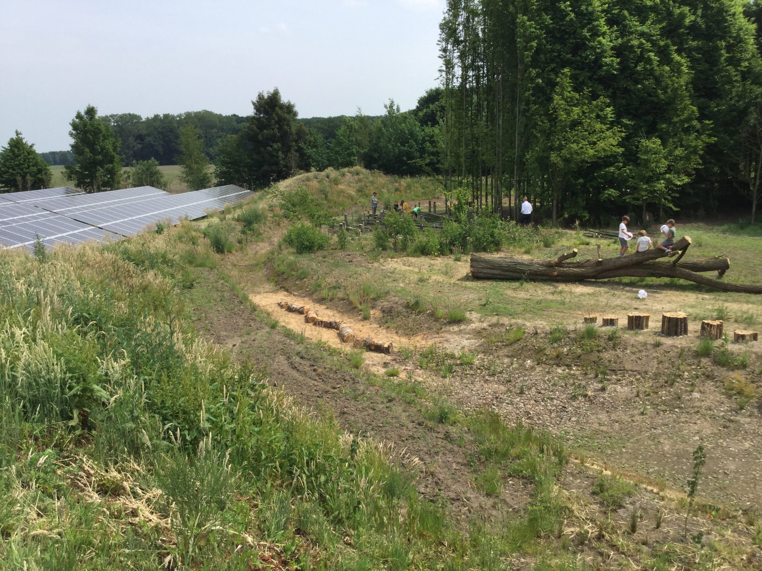 Solarpark De Kwekerij in de beginfase 2017): energie-opwek, natuurontwikkeling en recreatie.