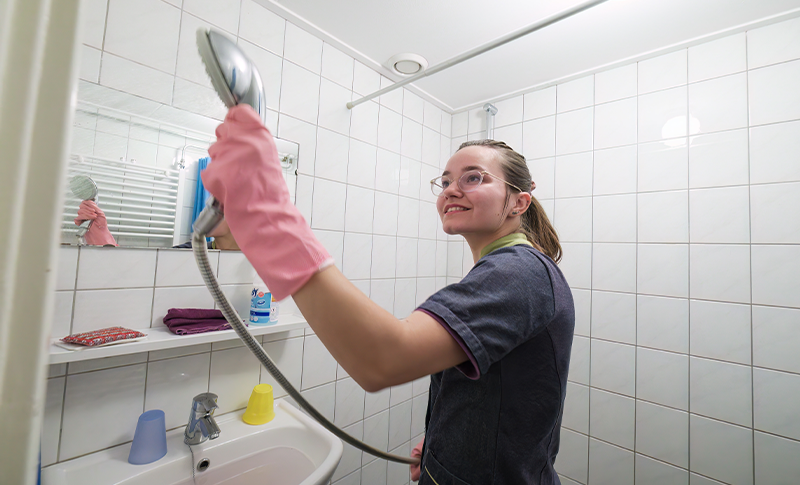 The Side Job:  Sanne helps with the cleaning