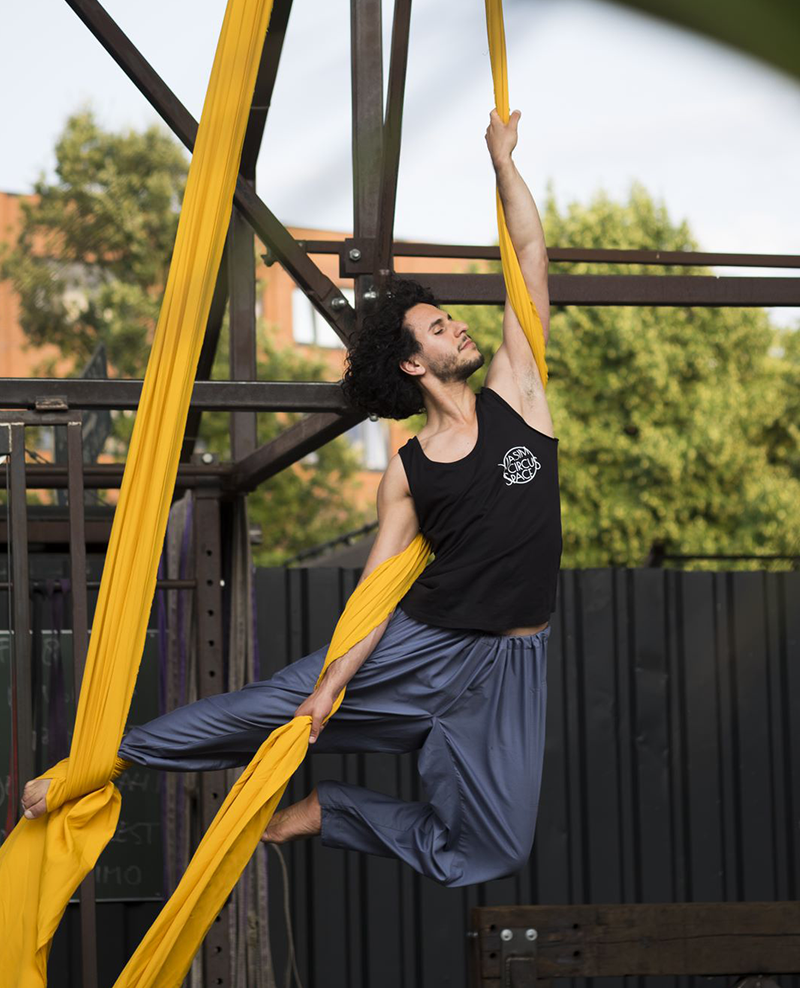 The side job: Ari dances with silks