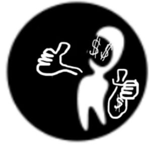 Pictogram showing a person with a bag of money