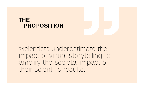 [The Proposition] ‘Scientists underestimate the impact of visual storystelling to amplify the societal impact of their scientific results.’