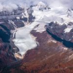 De gletsjer Karakoram vanuit de lucht