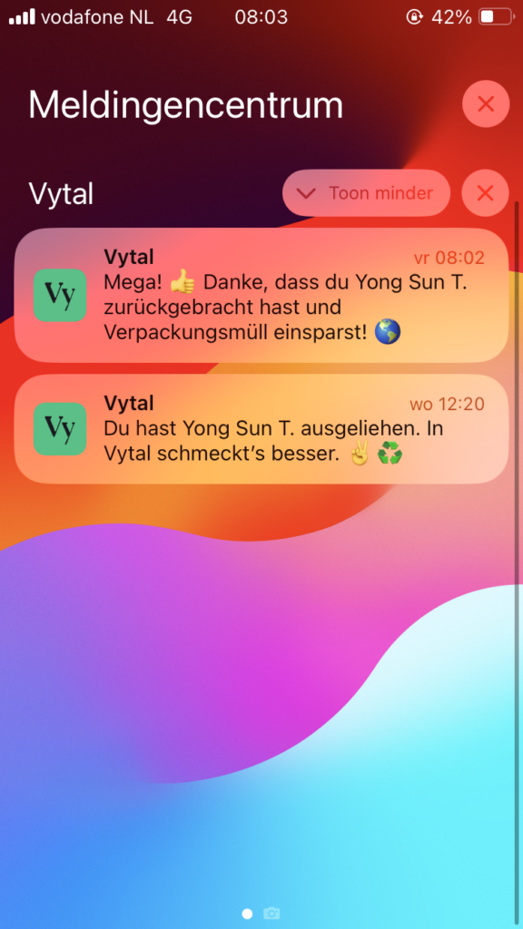 Screenshot Vytal system app