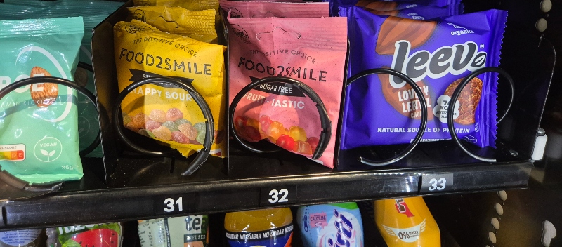 Gezonde snacks in de automaat.