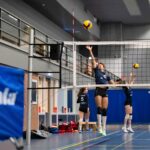 The women's volleyball team during their training session last Sunday. They have just under four weeks to prepare for the European Championships. Photo Guy Ackermans
