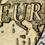 Deel van een euro-muntstuk